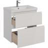 Тумба LEMARK VEON 60 см под раковину, подвесная/напольная, 2 ящика, белый глянец LM01V60T
